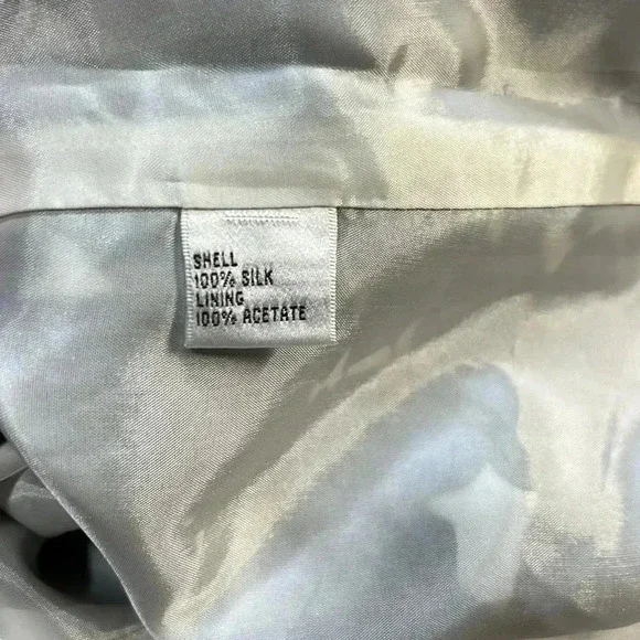 Talbots 💯 Silk Blue Floral Fit and Flare Dress Sz 4 - Picture 7 of 8